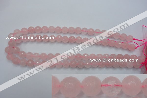 CRQ264 15.5 inches 10mm faceted round rose quartz beads