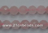 CRQ265 15.5 inches 10mm faceted round rose quartz beads