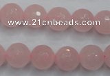 CRQ266 15.5 inches 12mm faceted round rose quartz beads