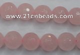 CRQ266 15.5 inches 12mm faceted round rose quartz beads