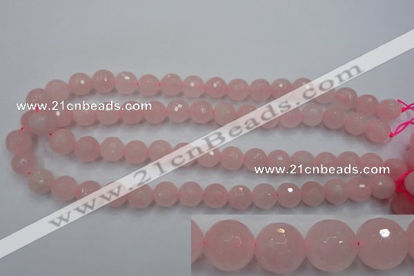 CRQ266 15.5 inches 12mm faceted round rose quartz beads