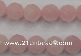 CRQ267 15.5 inches 12mm faceted round rose quartz beads