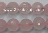 CRQ268 15.5 inches 14mm faceted round rose quartz beads