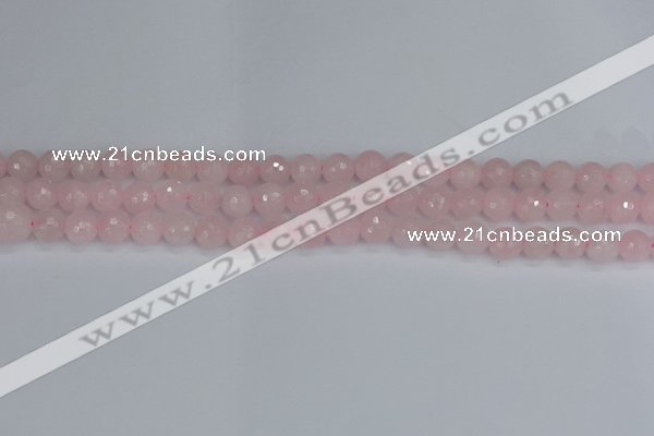 CRQ281 15.5 inches 6mm faceted round rose quartz beads wholesale