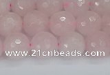 CRQ283 15.5 inches 10mm faceted round rose quartz beads wholesale