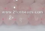 CRQ284 15.5 inches 12mm faceted round rose quartz beads