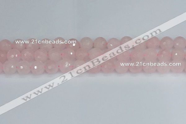 CRQ284 15.5 inches 12mm faceted round rose quartz beads