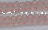 CRQ288 15.5 inches 4mm faceted round rose quartz gemstone beads