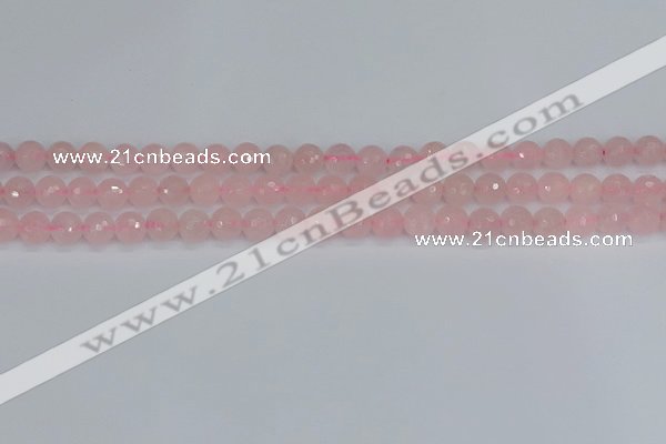 CRQ289 15.5 inches 6mm faceted round rose quartz gemstone beads