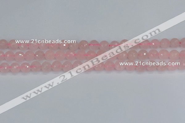 CRQ290 15.5 inches 8mm faceted round rose quartz gemstone beads