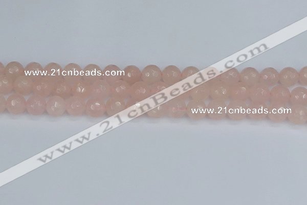 CRQ291 15.5 inches 10mm faceted round rose quartz gemstone beads