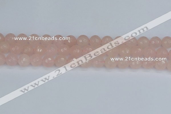 CRQ292 15.5 inches 12mm faceted round rose quartz gemstone beads