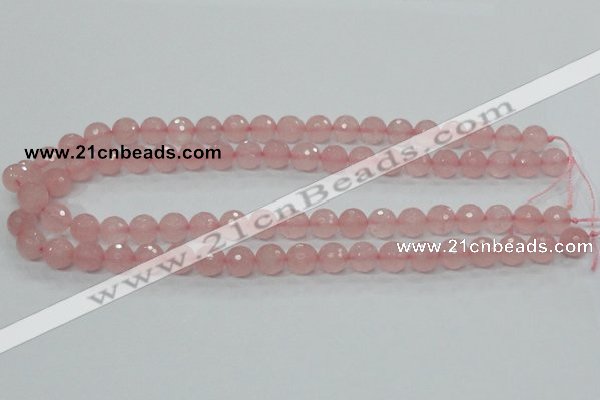 CRQ30 15.5 inches 10mm faceted round natural rose quartz beads