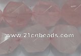 CRQ306 15 inches 18mm faceted nuggets rose quartz beads