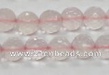 CRQ32 15.5 inches faceted round 12mm natural rose quartz beads