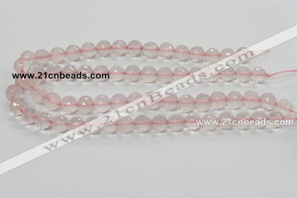 CRQ32 15.5 inches faceted round 12mm natural rose quartz beads