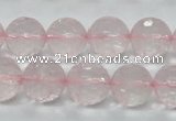 CRQ33 15.5 inches 14mm faceted round natural rose quartz beads