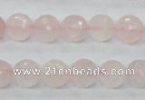 CRQ34 15.5 inches 10mm faceted round natural rose quartz beads