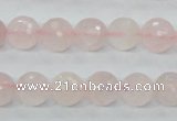 CRQ34 15.5 inches 10mm faceted round natural rose quartz beads