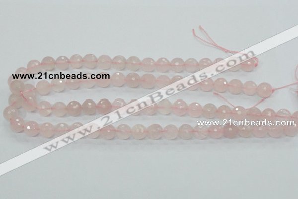 CRQ34 15.5 inches 10mm faceted round natural rose quartz beads