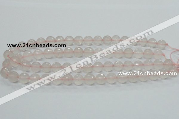 CRQ35 15.5 inches 12mm faceted round natural rose quartz beads