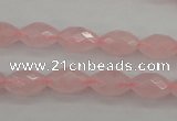 CRQ351 15.5 inches 8*12mm faceted rice rose quartz beads