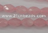 CRQ352 15.5 inches 10*14mm faceted rice rose quartz beads