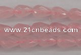 CRQ355 15.5 inches 6*9mm faceted teardrop rose quartz beads