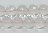 CRQ36 15.5 inches 14mm faceted round natural rose quartz beads