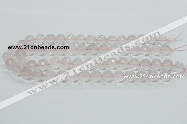 CRQ36 15.5 inches 14mm faceted round natural rose quartz beads