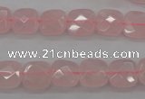CRQ366 15.5 inches 10*10mm faceted square rose quartz beads