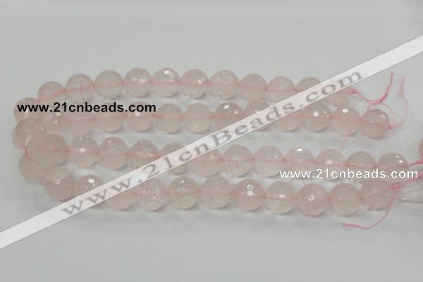 CRQ37 15.5 inches 16mm faceted round natural rose quartz beads