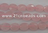 CRQ372 15.5 inches 8*10mm faceted oval rose quartz beads wholesale