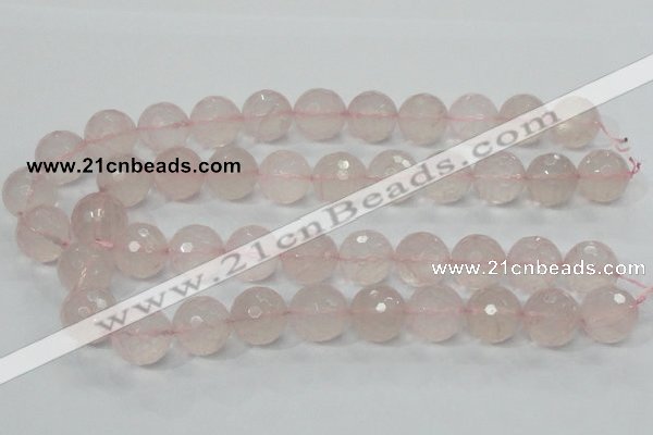 CRQ38 15.5 inches 18mm faceted round natural rose quartz beads