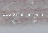 CRQ401 15.5 inches 6mm faceted nuggets rose quartz beads