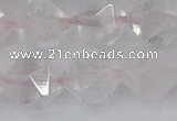 CRQ404 15.5 inches 12mm faceted nuggets rose quartz beads