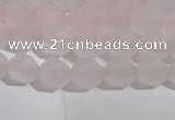 CRQ406 15.5 inches 6mm faceted nuggets matte rose quartz beads