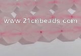 CRQ407 15.5 inches 8mm faceted nuggets matte rose quartz beads