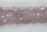 CRQ427 22*28mm - 25*30mm faceted octagonal rose quartz beads