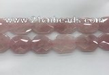 CRQ429 30*35mm - 35*45mm faceted octagonal rose quartz beads