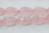 CRQ43 15.5 inches 10*14mm faceted teardrop natural rose quartz beads