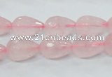 CRQ43 15.5 inches 10*14mm faceted teardrop natural rose quartz beads