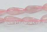 CRQ44 15.5 inches 8*20mm faceted teardrop natural rose quartz beads