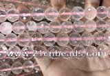 CRQ447 15.5 inches 12mm faceted round rose quartz beads