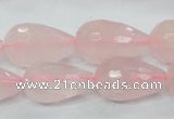 CRQ46 15.5 inches 14*20mm faceted teardrop natural rose quartz beads