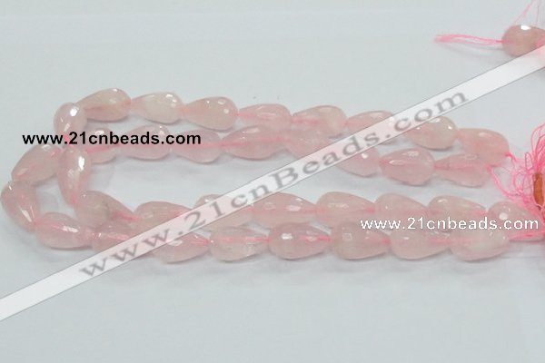 CRQ46 15.5 inches 14*20mm faceted teardrop natural rose quartz beads