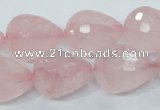 CRQ47 15.5 inches 16*20mm faceted teardrop natural rose quartz beads