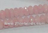 CRQ48 15.5 inches 6*10mm faceted rondelle natural rose quartz beads