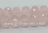 CRQ49 15.5 inches 10*14mm faceted rondelle natural rose quartz beads