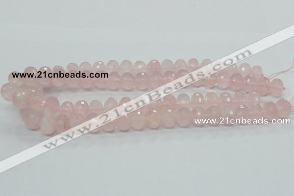 CRQ49 15.5 inches 10*14mm faceted rondelle natural rose quartz beads